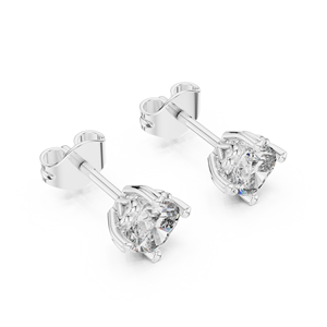 Luxury Silver Lab Grown Solitaire Diamond <b>Stud</b> <b>Earrings</b> Trendy Minimalist Womens <b>Fine</b> Jewelry for Wedding Engagement - Product Image 2