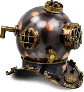 Casco de Buceo Vintage de Latón, Marca V de la Marina Estadounidense, para Buceo Profundo, Estilo Boston - Product Image 2