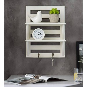 Handcrafted Mango Wood Floating Wall Shelf White <b>Rustic</b> Wholesale India - Product Image 1