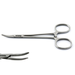 Pinces hémostatiques courbées 11,5 cm en acier inoxydable, instrument chirurgical pour le serrage des vaisseaux sanguins en dentisterie et en médecine - Product Image 1