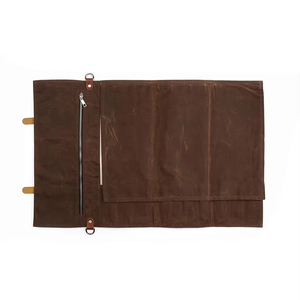 Organisateur de couteaux en cuir et toile, étui de rangement professionnel pour chef, pour la cuisine et les voyages, LCKR-0023 - Product Image 1