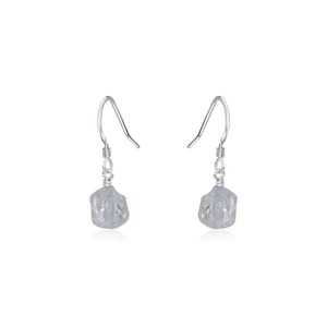 Raw Crystal Quartz Hoop <b>Earrings</b> Gold Plated Natural Gemstone Dangle <b>Earrings</b> Handmade Birthstone <b>Drop</b> Jewelry for Women Fashion - Product Image 2