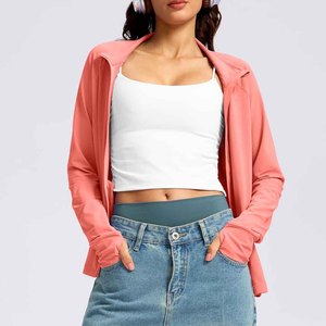 เสื้อแจ็คเก็ตออกกำลังกายดีไซน์สวยหรู พิมพ์โลโก้ได้ตามต้องการ ดีไซน์เรียบหรู ซิปด้านหน้า ระบายอากาศได้ดี สำหรับผู้หญิง - Product Image 1