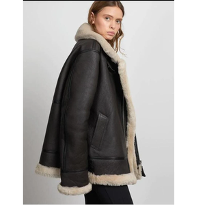 Veste d'hiver pour femme en cuir véritable à 100 %, doublure en fausse fourrure de renard, écologique, respirante, logo personnalisé, grande taille, fabriquée à la main au Pakistan - Product Image 2