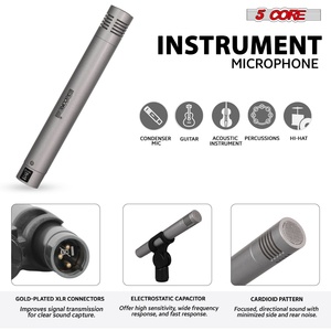 Kit de Micrófonos de Batería de 5 Núcleos, 9 Piezas, Micrófonos de Batería Totalmente Metálicos, Tom/Snare y Platillos, Juego de Micrófonos con Cable para Instrumentos de Percusión - Product Image 5