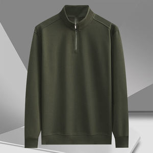 Veste homme demi-zip en coton 320g, nouvelle tendance, couleur unie, prix usine Chine, personnalisable, Bangladesh. - Product Image 2