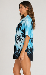 Camisas Hawaianas Personalizadas para Hombre, Camisas de Playa con Estampado Floral Tropical, Manga Corta, Botones, Holgadas, Ropa de Playa para Vacaciones de Verano, Venta al Por Mayor OEM - Product Image 4