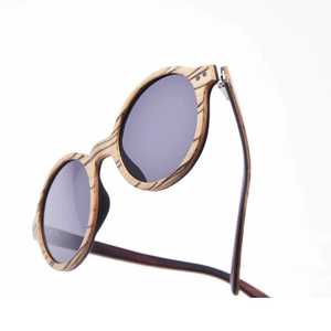 Handmade Steampunk <b>Round</b> Wooden <b>Sunglasses</b> Luxury Vintage Walnut Wood Eyewear Polarized Gold Rim Cyberpunk Goggles for Men Women - Product Image 4