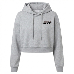 เสื้อครอปมีฮู้ดสไตล์สปอร์ตออกแบบได้ตามต้องการเสื้อผ้าแนวสตรีทสวมใส่ในชีวิตประจำวันของผู้หญิง - Product Image 6