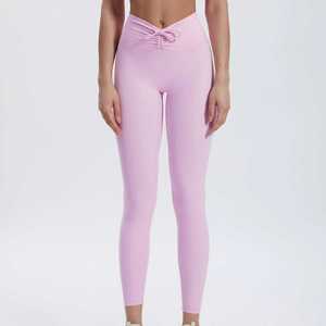 New Arrival High Yoga Pants <b>Women</b> Leggings Breathable Athletic Workout Tummy Control Cotton Bamboo Elastic Gym Wear Training - Product Image 2