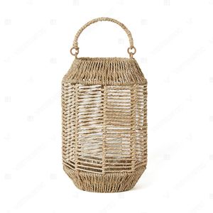 Vietrustic Vintage Natural Floor <b>Lantern</b> <b>Candles</b> and Glass Holders Seagrass Jute <b>Lantern</b> Braided Hanging <b>Lanterns</b> - Product Image 2