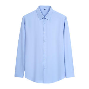 Camisa de Vestir Formal de Manga Larga para Hombre, Corte Regular, Transpirable, Antiarrugas, Casual, Negra, para Primavera y Otoño - Product Image 2