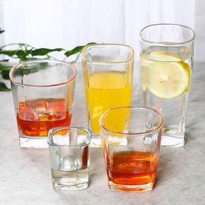 Verre carré épaissi monocouche pour usage domestique, idéal pour le lait, les jus, le thé, le vin - Product Image 1