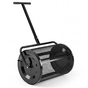 Compostiera da Giardino Nera 27x16 Pollici con Rete a Diamante per Fertilizzante, Senza Grumi, con Funzione di Spargimento per Fattoria, Inclusa Pompa e Riduttore - Product Image 2