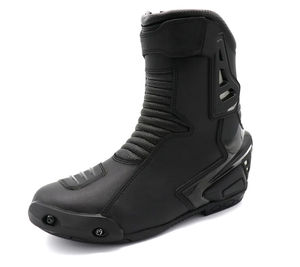 Bottes de moto pour hommes en cuir de vachette respirant, protection renforcée de la cheville, chaussures de motard, vente en gros, toutes saisons - Product Image 1
