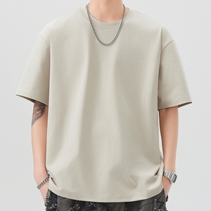 Camiseta Extra Grande para Hombre, Algodón Suave, Estilo Casual Urbano, Corte Holgado, Ropa de Verano, Tejido Transpirable, Atuendo Diario, Diseño Moderno y Simple - Product Image 1