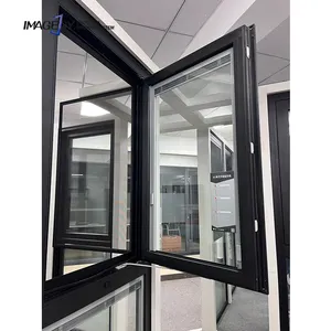 Imagery double aluminum crank window winder thermally broken aluminium casement glazed window