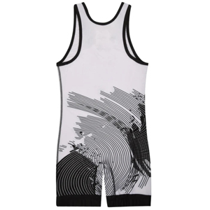 Débardeur de lutte géométrique blanc pour homme, sans manches, ajusté, en polyester anti-humidité, toutes saisons, taille élastique - Product Image 6