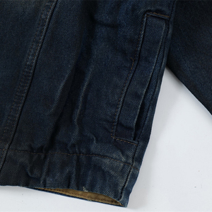 Trendy Retro Acid Wash Denim Men's Stand Bomber <b>Jacket</b> <b>Punk</b> Spray Painting Gradient Vintage Embroidered High Street Eco-Friendly - Product Image 6