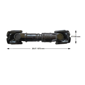 Junta Universal de Acero Aleado, Longitud Total 24" (610mm), Diámetro de Brida 6" (150mm), Cruz en U/J 48mm x 135mm (Rodillos sin Grasa de 5mm de Espesor) - Product Image 1