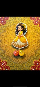 Décoration suspendue Latkan jaune festive pour fille, adorable poupée traditionnelle pour les célébrations indiennes, décoration de la cérémonie Haldi - Product Image 3