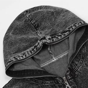 Sweat à capuche vintage ample pour homme, 500 g/m², 100 % coton, avec impression numérique intégrale et finition délavée premium. - Product Image 4