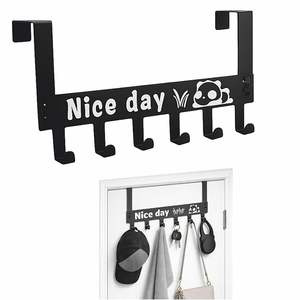 Solitude Heavy Duty Carbon Steel Over Door Hanger for Cloths, Drill Free Door Hanging <b>Hooks</b> for Bathroom, Bedroom, <b>Kitchen</b> | - Product Image 1