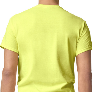 เสื้อยืดคอกลมแขนสั้นสีเขียวเซฟตี้สำหรับผู้ชาย ผ้าฝ้ายพรีเมียม สไตล์ลำลอง  รับสกรีนโลโก้ สำหรับขายส่งเสื้อผ้า - Product Image 5