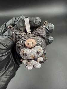 Colgante de Gato de Dibujos Animados con Piedras de Moissanita, Plata 925 con Baño de Rodio, Colgante Temático, Regalo Unisex - Product Image 5