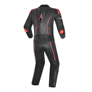 Traje de Motocicleta Completo para Hombre, Diseño Deportivo Negro y Rojo, Cuello Alto, Cierre de Cremallera, Transpirable, Spandex, Poliéster, Ropa de Verano - Product Image 2