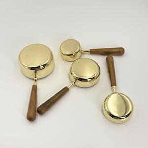 Producto en Oferta, Cucharas Medidoras de Acero Inoxidable de Alta Calidad, Color Dorado con Mango de Madera, Taza Medidora Ecológica - Product Image 5