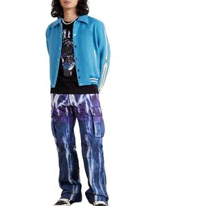 Chaquetas para Hombre, Chaqueta Universitaria de Lana, Chaqueta Bomber con Botones a Presión, Ropa Casual de Calle, Estilo Letterman con Mangas de Esqueleto - Product Image 2