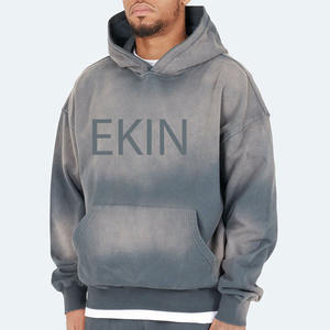 <span class=keywords><strong>Ekin</strong></span> Impex OEM Sweat à capuche vintage pour homme en coton épais délavé soleil, personnalisé, de haute qualité, avec motif 3D en relief, idéal pour l'hiver - Product Image 3