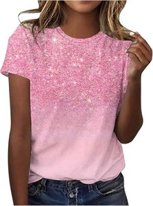Camiseta Cómoda para Mujer, Elegante Camiseta Estampada para Mujer, Diseño Brillante con Logotipo, Manga Corta, Moda Urbana, Ropa de Calle - Product Image 2