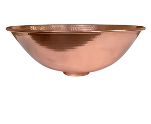 Évier de cuisine élégant en cuivre fait main, cuve unique ronde, finition rustique polie, installation sur plan - Product Image 1