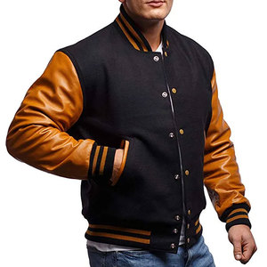 Wholesale Outdoor Streetwear Jacket Fashion <b>Men</b> Custom Logo Baseball Letter College Male Letterman Plus Size Jackets - Product Image 5