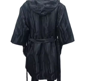 HAWK SPORTS INDUSTRIES Robe en polyester noir avec doublure en satin rouge, manches longues, tenue d'entraînement durable pour la boxe, le MMA, le Muay Thai et tous les arts martiaux - Product Image 2