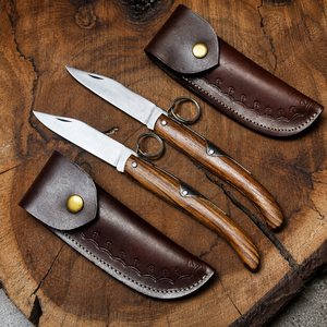 Wholesale OEM Traditional Ring <b>Lock</b> Folding Knife Rosewood Handle Carbon Steel Industrial Grade Drop Point 11 UA Supplies - Product Image 1