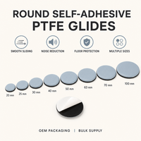 Glissières de chaise de bureau en PTFE autocollantes de 30 mm, patins pour pieds de meubles, pour déplacement sur sols durs