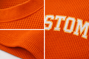 T-shirt surdimensionné en maille gaufrée avec logo personnalisé pour homme, épaules tombantes, streetwear, coton texturé, tee-shirt décontracté d'été, OEM ODM - Product Image 5