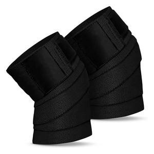 Bandes de protection élastiques en coton antidérapantes pour les genoux, idéales pour l'entraînement, l'haltérophilie, les squats, les soulevés de terre, unisexe, pour le fitness et la force athlétique - Product Image 5