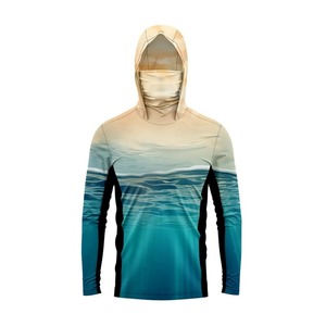 Sweat à capuche de pêche unisexe avec logo personnalisé, protection solaire UPF50, séchage rapide, respirant, imperméable, en Spandex/Polyester, motif camouflage, taille plus - Product Image 3