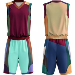 Tenue d'équipe Hoops : Maillot sans manches et short en tissu anti-humidité, option personnalisable nom et numéro du joueur - Product Image 1