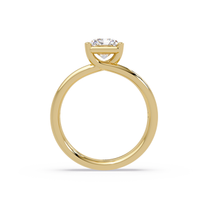 Anillos de Compromiso de Diseño Único en Oro Puro de 14K con Diamante Cultivado en Laboratorio de Corte Radiante de 2.00 Ct, Certificado IGI, Anillos de Boda con Vástago Ancho - Product Image 3