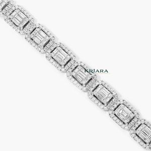Bracelet tennis en argent S925 pour femme, serti de moissanite taille brillant ronde, monture en canal, bijou de mariage classique - Product Image 3