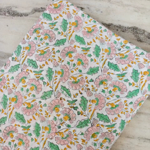 Proveedor de Tela de Algodón Hecha a Mano en India, Tela Sanganeri de Jaipur con Estampado a Bloque, Material en Crudo para Vestidos, Pedidos al Por Mayor - Product Image 1