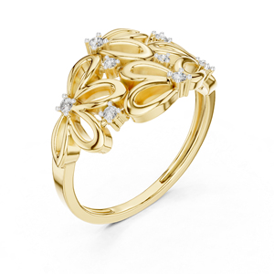 แหวนเพชรทรงกลมทองคำ 14K สำหรับผู้หญิง |   ชุดทำงาน |   เพชรที่เพิ่งเพาะเลี้ยง - Product Image 4