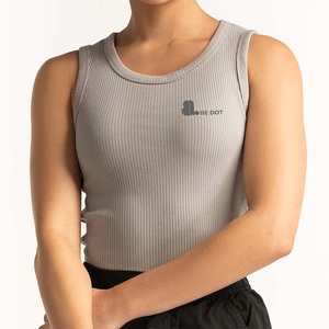Camiseta sin mangas de punto acanalado informal para mujer, de algodón ecológico, de secado rápido, transpirable, con cuello redondo, para verano. - Product Image 1
