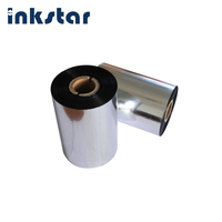 Pita Transfer termal 1006B pita lilin 110mm X300 m pita lilin Kode batang untuk Printer Label