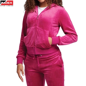 ชุดวอร์มกำมะหยี่คุณภาพสูงสำหรับผู้หญิง เสื้อฮู้ดกำมะหยี่นุ่ม กางเกงจ็อกเกอร์ ชุดแฟชั่นสปอร์ตแวร์ ชุดลำลองใส่สบาย - Product Image 1